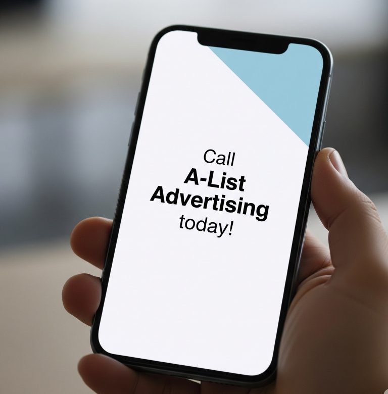 Photo of phone with text that says to call A-List Advertising LLC today! A-List Advertising LLC, Microsoft Advertising, Google Advertising, Online Advertising, SEO, Microsoft Ads, Microsoft Ads Manager